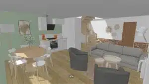 modélisation 3D d'un projet de gîte mené par sacré changement Abbeville